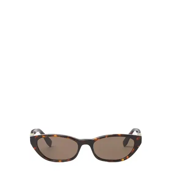 Cat-eye Baguette glasses in Havana acetate, decorated Cat-eye Baguette glasses in Havana acetate, decorated