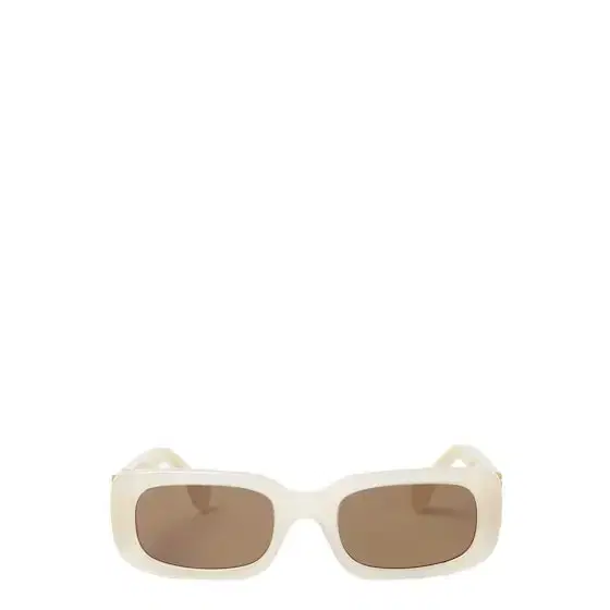 Rectangular FF Diamonds glasses in cream semi-transparent Rectangular FF Diamonds glasses in cream semi-transparent