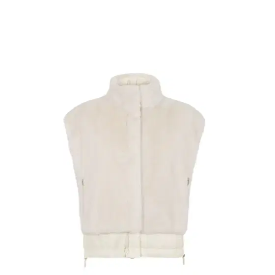 Short reversible waistcoat with high collar and drawstring Short reversible waistcoat with high collar and drawstring