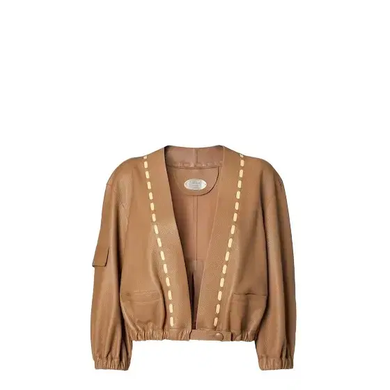 Bomber jacket-inspired blouson with deep V-neck Bomber jacket-inspired blouson with deep V-neck