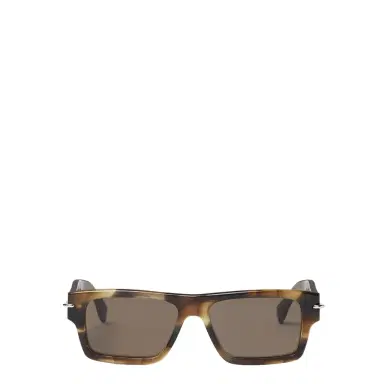 Fendi Rectangular Selleria glasses in khaki horn-effect | Thumbnail 1 Fendi Rectangular Selleria glasses in khaki horn-effect | Thumbnail 1