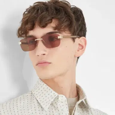Fendi Rectangular rimless sunglasses, distinguished by hinges | Thumbnail 4 Fendi Rectangular rimless sunglasses, distinguished by hinges | Thumbnail 4