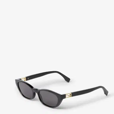 Fendi Cat-eye Baguette glasses in black acetate, decorated on | Thumbnail 2 Fendi Cat-eye Baguette glasses in black acetate, decorated on | Thumbnail 2