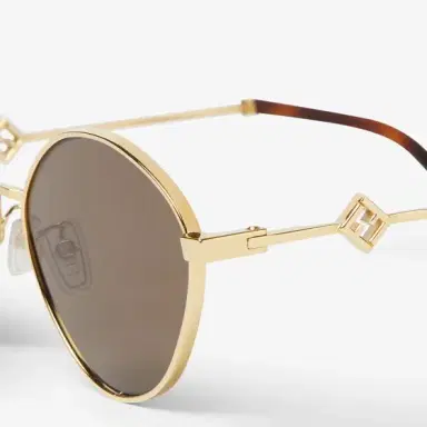 Fendi Geometric oval FF Diamonds glasses made of metal with | Thumbnail 3 Fendi Geometric oval FF Diamonds glasses made of metal with | Thumbnail 3