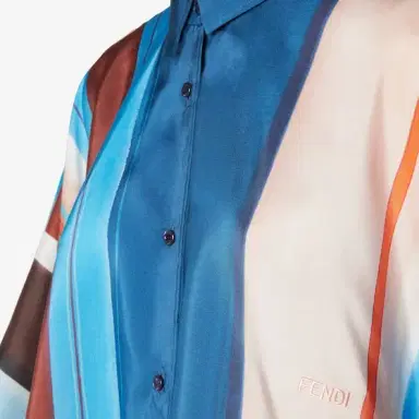 Fendi Cropped shirt with full, short sleeves and side slits | Thumbnail 3 Fendi Cropped shirt with full, short sleeves and side slits | Thumbnail 3