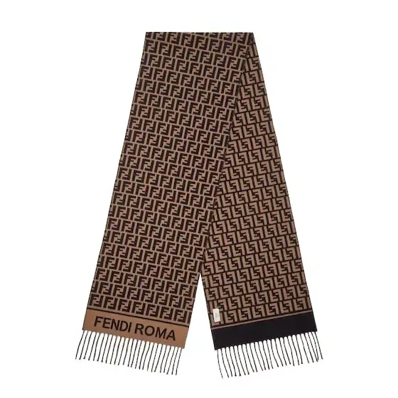 Scarf made of wool yarn and cashmere with an all-over black Scarf made of wool yarn and cashmere with an all-over black