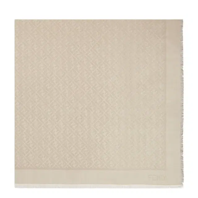 Large square shawl made in a soft, cream wool and silk Large square shawl made in a soft, cream wool and silk