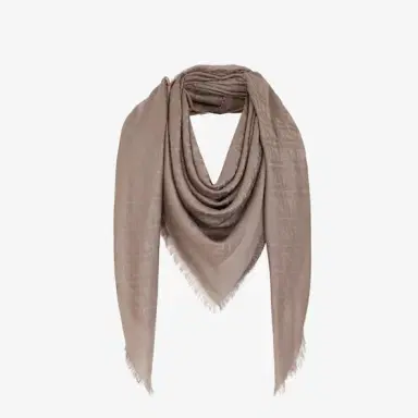 Fendi Large square shawl made in a soft, dove grey wool and silk | Thumbnail 2 Fendi Large square shawl made in a soft, dove grey wool and silk | Thumbnail 2
