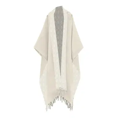 Fendi Large, enveloping poncho with fringed-edge finish | Thumbnail 1 Fendi Large, enveloping poncho with fringed-edge finish | Thumbnail 1