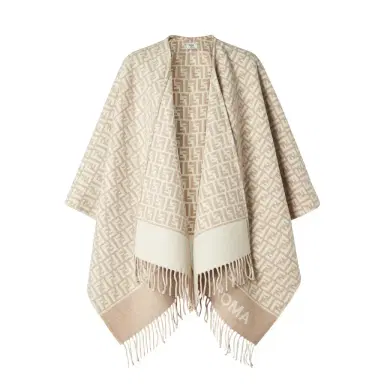 Fendi Poncho made of wool and cashmere with an all-over | Thumbnail 1 Fendi Poncho made of wool and cashmere with an all-over | Thumbnail 1