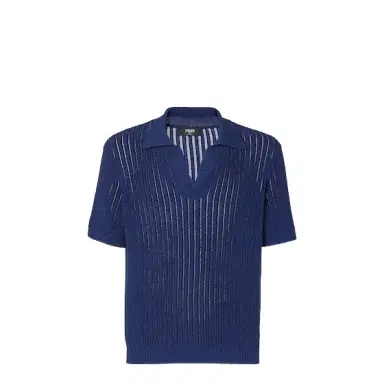 Fendi Short-sleeved jumper with an open, buttonless polo collar | Thumbnail 1 Fendi Short-sleeved jumper with an open, buttonless polo collar | Thumbnail 1