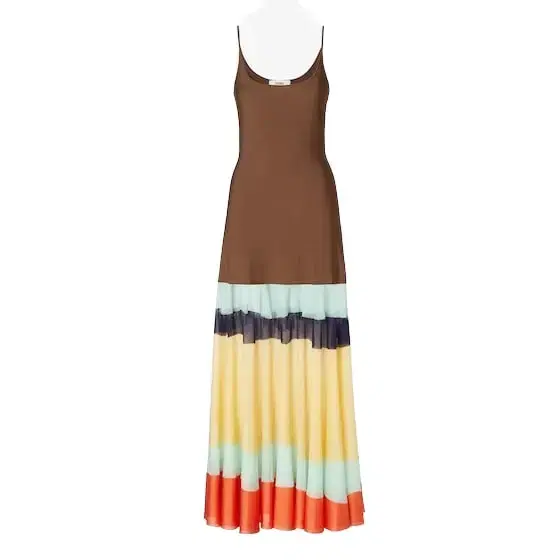 Sleeveless long dress with thin shoulder straps Sleeveless long dress with thin shoulder straps