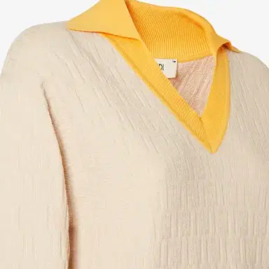 Fendi Long-sleeved jumper with collar, V-neck and a double layer | Thumbnail 3 Fendi Long-sleeved jumper with collar, V-neck and a double layer | Thumbnail 3