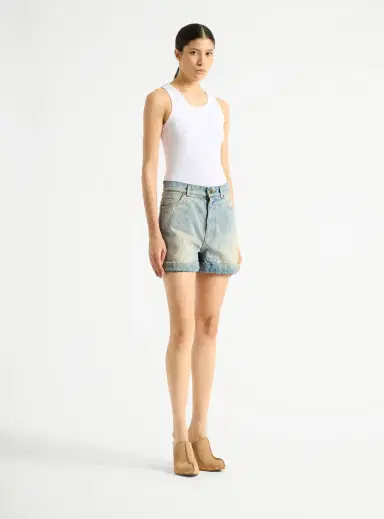 Balmain Topstitched denim shorts | Thumbnail 2 Balmain Topstitched denim shorts | Thumbnail 2