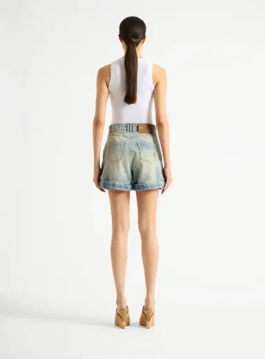 Balmain Topstitched denim shorts | Thumbnail 4 Balmain Topstitched denim shorts | Thumbnail 4
