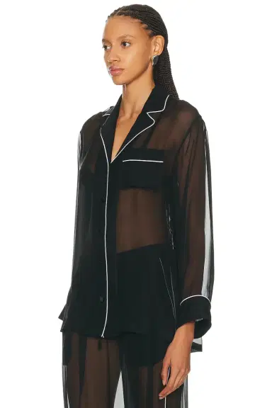 Dolce & Gabbana Sheer Button Up Top | Thumbnail 2 Dolce & Gabbana Sheer Button Up Top | Thumbnail 2
