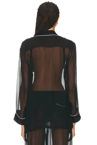 Dolce & Gabbana Sheer Button Up Top | Thumbnail 3 Dolce & Gabbana Sheer Button Up Top | Thumbnail 3