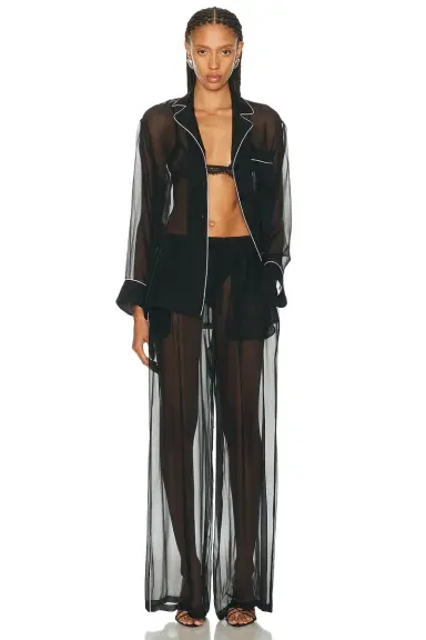 Dolce & Gabbana Sheer Button Up Top | Thumbnail 4 Dolce & Gabbana Sheer Button Up Top | Thumbnail 4