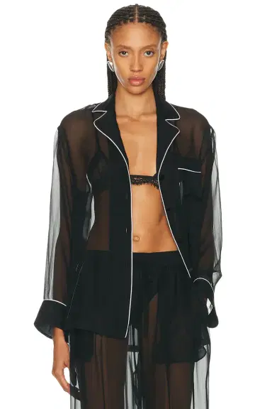 Dolce & Gabbana Sheer Button Up Top | Thumbnail 1 Dolce & Gabbana Sheer Button Up Top | Thumbnail 1