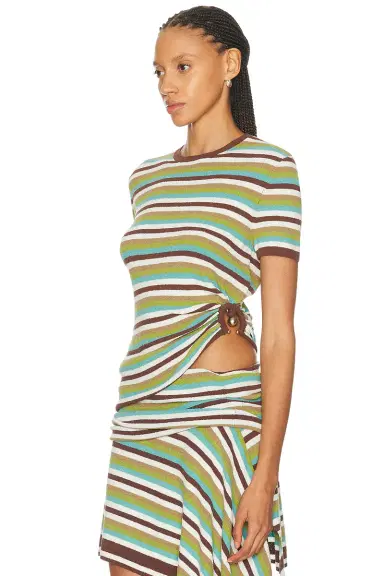 Christopher Esber Stripe Knit Orbit Tee | Thumbnail 3 Christopher Esber Stripe Knit Orbit Tee | Thumbnail 3