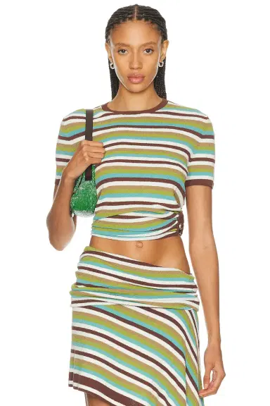 Christopher Esber Stripe Knit Orbit Tee | Thumbnail 1 Christopher Esber Stripe Knit Orbit Tee | Thumbnail 1