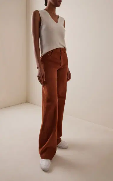 Gabriela Hearst Amoret Suede Straight-Leg Jeans | Thumbnail 2 Gabriela Hearst Amoret Suede Straight-Leg Jeans | Thumbnail 2