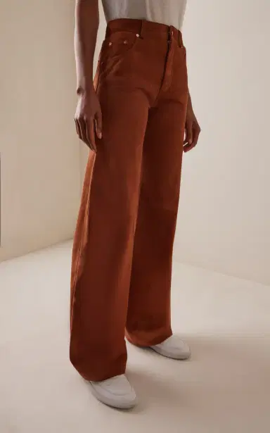 Gabriela Hearst Amoret Suede Straight-Leg Jeans | Thumbnail 3 Gabriela Hearst Amoret Suede Straight-Leg Jeans | Thumbnail 3