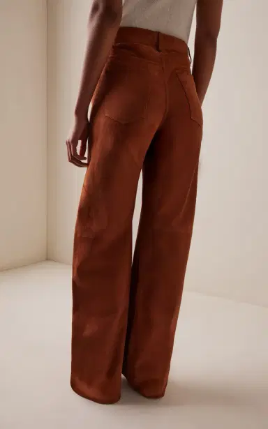 Gabriela Hearst Amoret Suede Straight-Leg Jeans | Thumbnail 4 Gabriela Hearst Amoret Suede Straight-Leg Jeans | Thumbnail 4