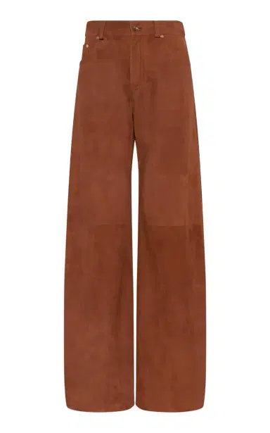 Gabriela Hearst Amoret Suede Straight-Leg Jeans | Thumbnail 1 Gabriela Hearst Amoret Suede Straight-Leg Jeans | Thumbnail 1