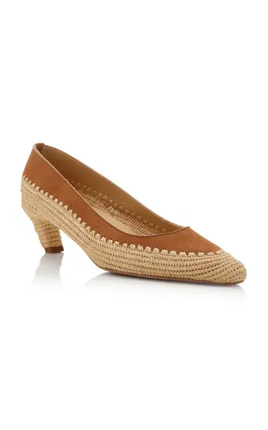 Gabriela Hearst Peggy Suede-Trimmed Raffia Pumps | Thumbnail 3 Gabriela Hearst Peggy Suede-Trimmed Raffia Pumps | Thumbnail 3