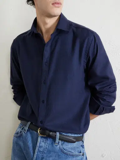 Canali Herringbone Cotton and Lyocell-Blend Shirt - Men | Thumbnail 5 Canali Herringbone Cotton and Lyocell-Blend Shirt - Men | Thumbnail 5