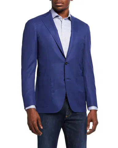 Canali Men 's 130s Wool Solid Blazer | Thumbnail 1 Canali Men 's 130s Wool Solid Blazer | Thumbnail 1