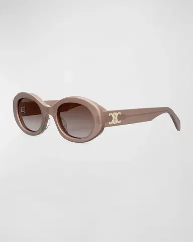 Celine Triomphe Logo Oval Acetate Sunglasses | Thumbnail 2 Celine Triomphe Logo Oval Acetate Sunglasses | Thumbnail 2