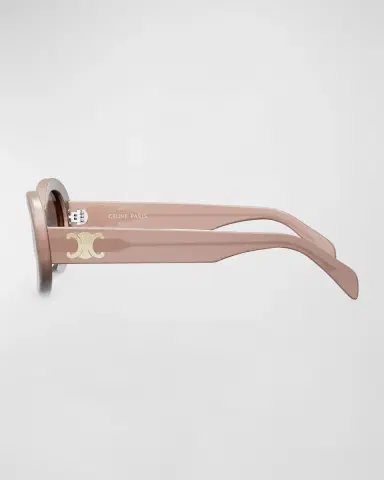 Celine Triomphe Logo Oval Acetate Sunglasses | Thumbnail 3 Celine Triomphe Logo Oval Acetate Sunglasses | Thumbnail 3