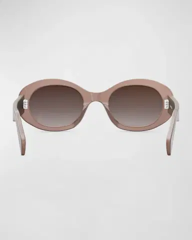 Celine Triomphe Logo Oval Acetate Sunglasses | Thumbnail 4 Celine Triomphe Logo Oval Acetate Sunglasses | Thumbnail 4