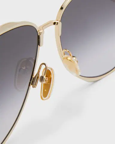 Chloé Golden Tortoiseshell Metal Aviator Sunglasses | Thumbnail 4 Chloé Golden Tortoiseshell Metal Aviator Sunglasses | Thumbnail 4