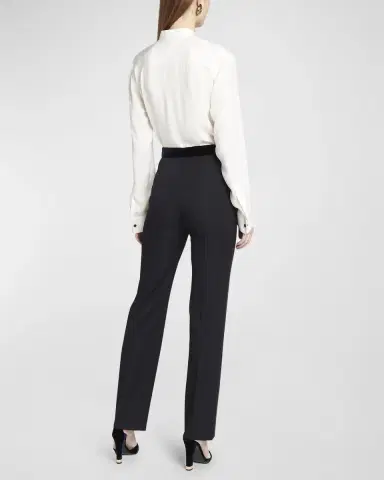 Giorgio Armani Wool Tuxedo Pants with Velvet Details | Thumbnail 3 Giorgio Armani Wool Tuxedo Pants with Velvet Details | Thumbnail 3