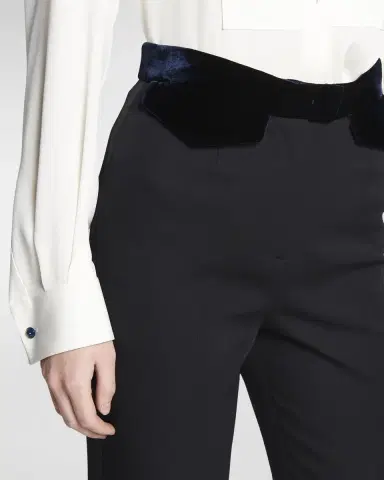 Giorgio Armani Wool Tuxedo Pants with Velvet Details | Thumbnail 4 Giorgio Armani Wool Tuxedo Pants with Velvet Details | Thumbnail 4