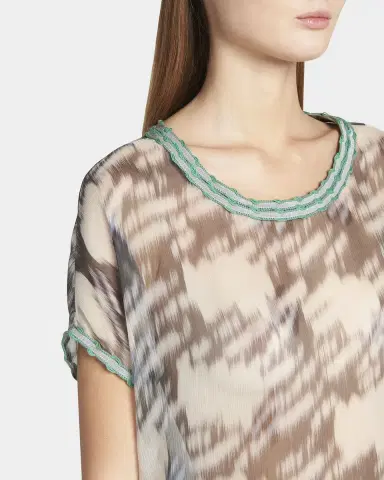 Giorgio Armani Abstract Leopard Print Sheer Blouse | Thumbnail 4 Giorgio Armani Abstract Leopard Print Sheer Blouse | Thumbnail 4