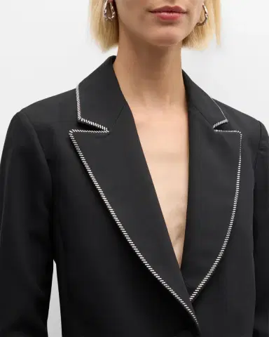Emporio Armani Single-Breasted Embellished Cady Blazer | Thumbnail 4 Emporio Armani Single-Breasted Embellished Cady Blazer | Thumbnail 4