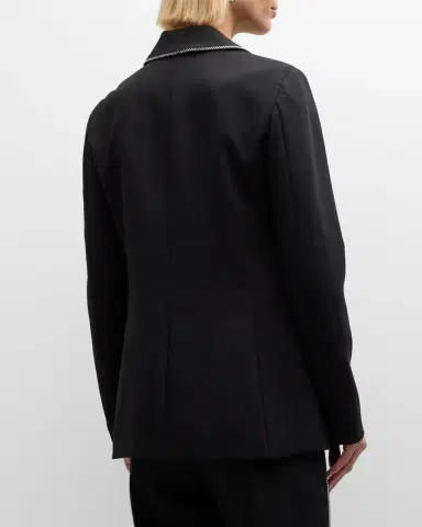 Emporio Armani Single-Breasted Embellished Cady Blazer | Thumbnail 5 Emporio Armani Single-Breasted Embellished Cady Blazer | Thumbnail 5
