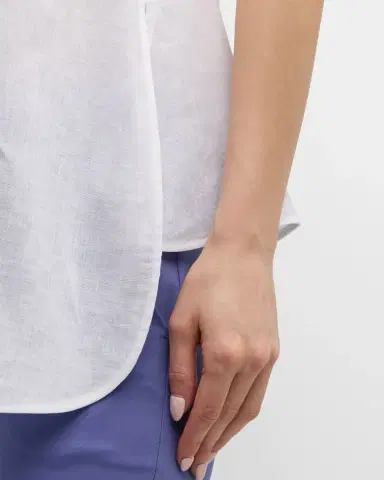 Emporio Armani Sleeveless High-Low Linen Blouse | Thumbnail 4 Emporio Armani Sleeveless High-Low Linen Blouse | Thumbnail 4