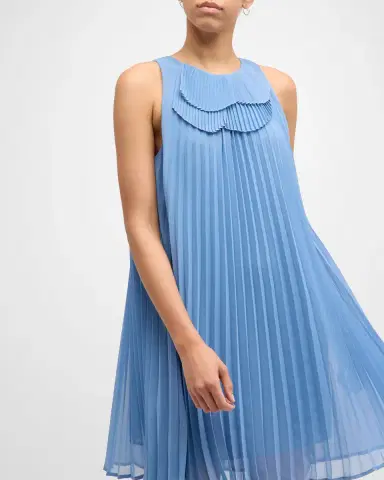 Emporio Armani Sleeveless Pleated Mini Shift Dress | Thumbnail 6 Emporio Armani Sleeveless Pleated Mini Shift Dress | Thumbnail 6