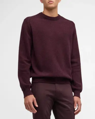 Zegna Men's Oasi Cashmere Crewneck Sweater | Thumbnail 3 Zegna Men's Oasi Cashmere Crewneck Sweater | Thumbnail 3