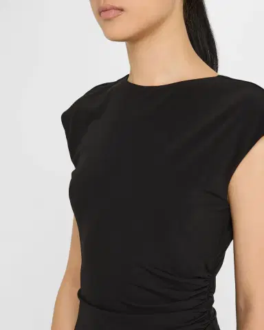 Emporio Armani Ruched Boat-Neck Knee-Length Jersey Dress | Thumbnail 4 Emporio Armani Ruched Boat-Neck Knee-Length Jersey Dress | Thumbnail 4