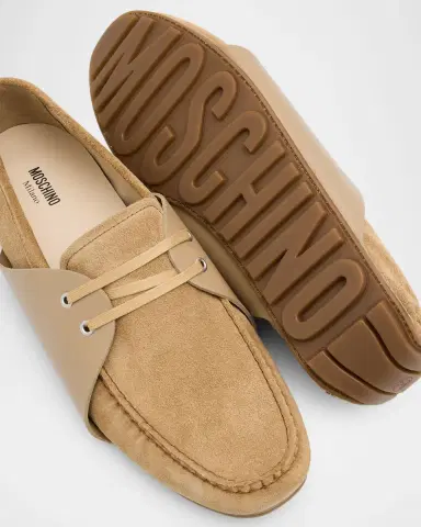 MOSCHINO Men's Suede Lace-Up Loafers | Thumbnail 4 MOSCHINO Men's Suede Lace-Up Loafers | Thumbnail 4