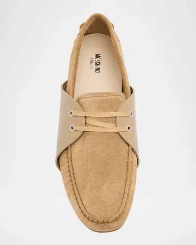 MOSCHINO Men's Suede Lace-Up Loafers | Thumbnail 5 MOSCHINO Men's Suede Lace-Up Loafers | Thumbnail 5