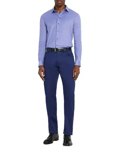 Emporio Armani Men's Pique Jersey Micro-Dot Sport Shirt | Thumbnail 1 Emporio Armani Men's Pique Jersey Micro-Dot Sport Shirt | Thumbnail 1