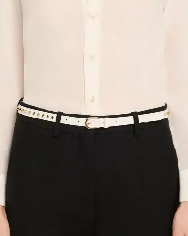 Christian Louboutin Cabata Paris Spike Skinny Belt in Calf Leather | Thumbnail 2 Christian Louboutin Cabata Paris Spike Skinny Belt in Calf Leather | Thumbnail 2