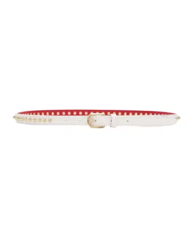 Christian Louboutin Cabata Paris Spike Skinny Belt in Calf Leather | Thumbnail 1 Christian Louboutin Cabata Paris Spike Skinny Belt in Calf Leather | Thumbnail 1